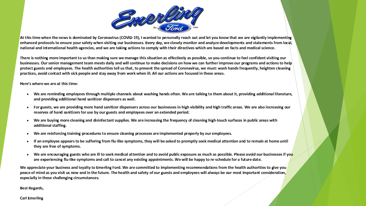 Coronavirus Statement